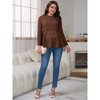 INSPIRE CHIC Women's Nursing Top Ruffle Pleated Long Sleeve Tunic Rayon Postpartum Breastfeeding Shirt Pregnancy Clothes - 3 of 4