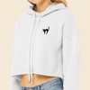 Dalix Black Cat Embroidered Fleece Cropped Hoodie Cold Fall Winter Women - 4 of 4