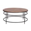 Treasure Trove Accents Cocktail Table Turner Natural/Black: Mango Wood Base, Iron Tabletop, 4-Leg Design - 2 of 4