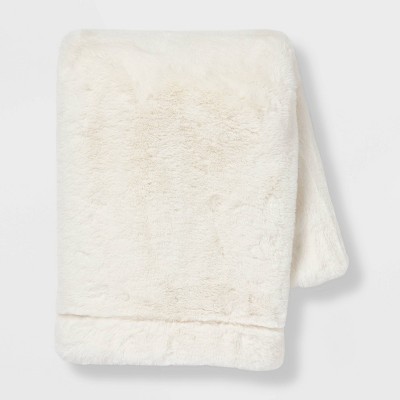 Standard Faux Fur Pillowcase Ivory - Threshold™