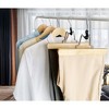 J&V TEXTILES Wood Pant Hangers - Wooden Skirt Hangers - 6 Pack - for Men Shorts and Pants and Women Dress Clothes - Non Slip Slim Closet Space Saving - 3 of 4
