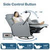 PAGED Modern Swivel Recliner Chair, PU Leather Nursery Rocking Chair with Phone Holder, Comfy Accent Chair for Bedroom, Living Room - 3 of 4