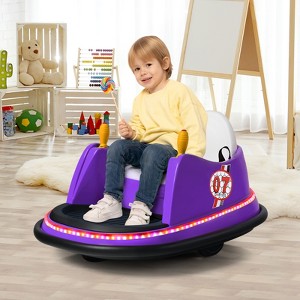 Infans 6V Kids Ride On Bumper Car Vehicle 360° Spin Race Toy w/ Remote Control Purple - 1 of 4