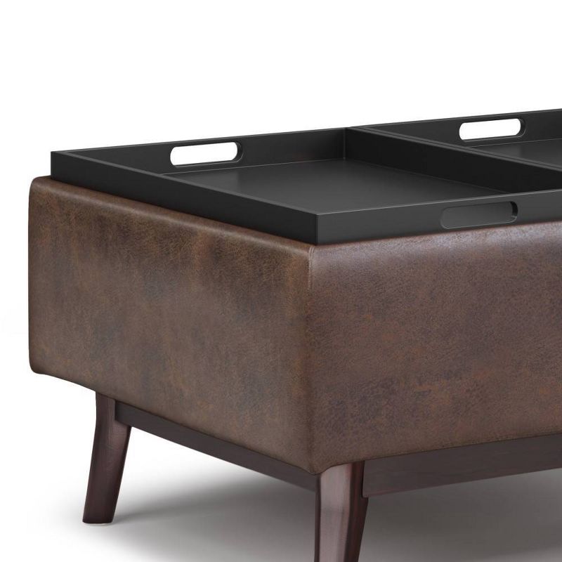 Small Ethan Tray Top Coffee Table Storage Ottoman - WyndenHall, 5 of 10