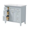 NicBex 36" Bathroom Storage Cabinet with Sink, Freestanding Bathroom Vanity, 6 Drawers and 1 Cabinet for Bathroom, Light Blue - 4 of 4