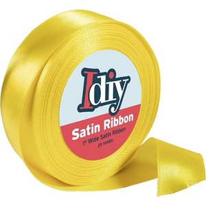 Yellow Satin Ribbon (1" 25 Yards) No Wire, DIY Arts & Crafts, Gift Wrapping Baskets, Sewing Projects, Decorative Embellishment, Hair Bows, Floral - 1 of 4