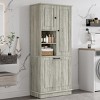 67" Tall Storage Cabinet with 2 Doors, Adjustable Shelves and Large Flip-Out Basket, Bathroom Cabinet for Living Room or Dining Room-Tanpinhause - 2 of 4