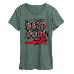 Women's - Marvel - Deadpool Street Graffiti Short Sleeve Graphic T-Shirt - 1 of 4
