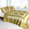 Slickblue 3PC Cotton Quilt Set, Full/Queen Size, Reversible, Vermicelli-Quilted, 7 Unique Designs - 2 of 4