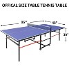 GustoWave Portable Ping Pong Table,Professional Indoor/Outdoor Table Tennis Tables with Net,2 Table Tennis Paddles and 3 Balls - 2 of 4