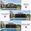 PURPLE LEAF Outdoor Gazebo Aluminum Frame Galvanized Steel Double Roof Patio Hardtop Gazebo with Curtains and Netting for Patio Lawn and Garden - 4 of 4