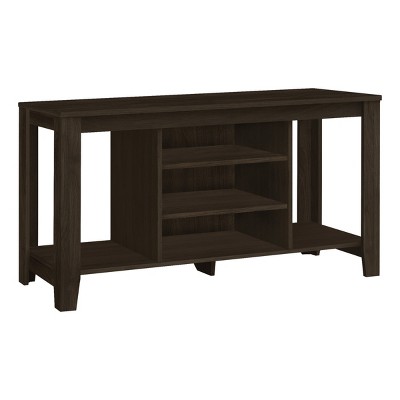 GlasFlength TV Stands and Consoles TV Console Table TV Center TV Stand with Open Storage Shelves for Living Room, Black, 47.75"*17.25"*24.25"