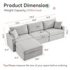 Dyonery Oversized Modular Sectional Sofa, Large L Shaped Sleeper Couch for Living Room, Convertible Modular Couch with Storage Ottoman - 2 of 4