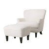 Christopher Knight Home Hartshorn Boucle Upholstered Club Chair and Ottoman Set Almond/Matte Black - 2 of 4