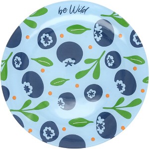 Pavilion Gift Company - Blueberries - 8" Glass Appetizer Plate - Dining Plates - 1 of 4