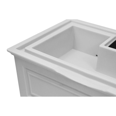 Savannah 50 Gallon White Polyethylene Rain Barrel Planter with Brass Spigot, 2 Pack