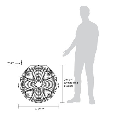Newair 18" Black Steel Outdoor Wall Mounted Fan