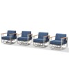 Outdoor Swivel Rocker Patio Chairs High Back Wicker Patio Furniture - 3 of 4