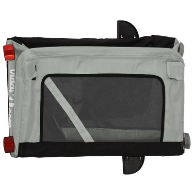 Gray and Black Oxford Fabric Pet Bike Cargo Trailer