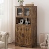50.4" Kitchen Pantry Cabinet - Freestanding Wood Storage w/Doors & Shelves for Kitchen/Living Room - 4 of 4