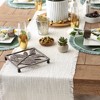Design Imports  Basket Fringe Table Runner, Cream, 14.5X72" - 4 of 4