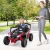Honeyjoy 12V Kids Ride On Car Battery Powered Electric Remote Control LED Lights Music Black/Red/Rose Red - 2 of 4