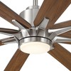 Casa Vieja 68" X-Air Modern Industrial Indoor Ceiling Can 8 Blade CCT LED Remote Control Brushed Nickel Finish Motor Bedroom Living Room Kitchen - 3 of 4