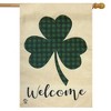 Welcome Shamrock St. Patrick's Day Burlap House Flag 28" x 40" Briarwood Lane - 2 of 4