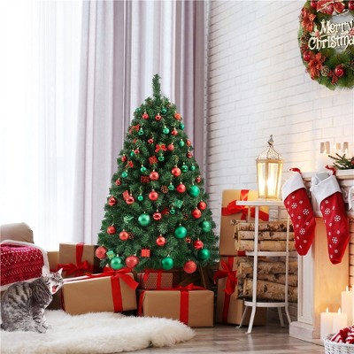4.5ft Green Hinged Spruce Artificial Christmas Tree with PVC Tips