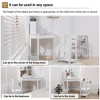Children's study desk and chair set, corner desk with adjustable chair, storage cabinet, cork bulletin board, pen holder, small art table - 3 of 4