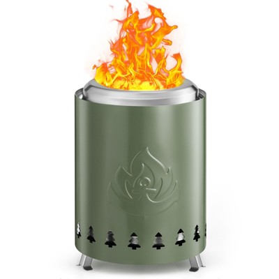 R.W.FLAME Tabletop Fire Pit with Stand, Stainless Steel Table Top Stove, Low Smoke Mini Round Fire Pit Bowl Smokeless Firepit Outdoor