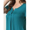 cheibear Women's Soft Front Button Short Sleeve Sleepwear Lounge Nightgown with Pockets - 4 of 4
