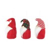 Northlight Plush Gnomes Christmas Ornaments with Striped, Plaid and Snowflake Hats - 4.5" - 4 of 4
