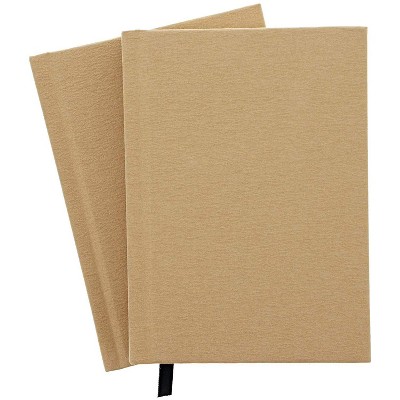 Paper Junkie 2-Pack Brown Kraft A6 Hardcover Blank Sketchbook Unlined Notebook (4.4 x 6.2 in, 60 Pages)