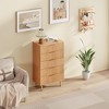 Modern Fluted Drawer Dresser, Wide Storage Chest with Metal Handles and Wooden Leg for Bedroom, Living Room and Hallway - 2 of 4