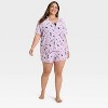 Women's Halloween Short Sleeve Notch Collar Shirt and Shorts Pajama Set - Hyde and EEK! Boutique™ - 3 of 4
