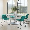 Dining Chair 31.1" H (Set of 2) in Green Velvet with Powder Coated Steel Legs by Zuo Modern - 3 of 4