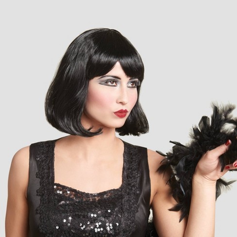 Halloween costumes black bob wig hotsell