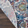 Global Vintage GLB06 Ivory/Blue Area Rug Colorful Vintage Damask By Nourison - 3 of 4