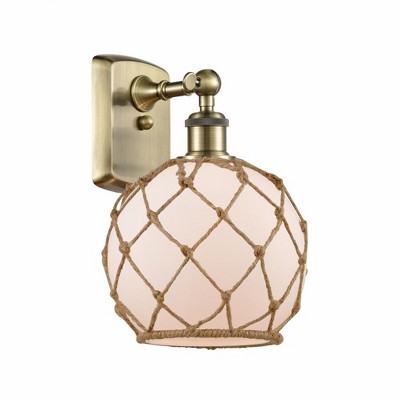 Farmhouse Rope - 1 Light Wall Sconce In Industrial Style-13 Inches Tall and 8 Inches Wide