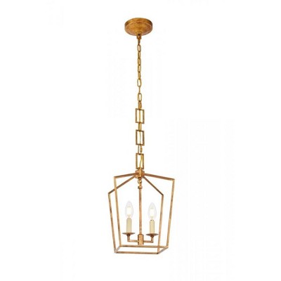 Elegant Lighting Denmark 2 light Golden Iron Pendant
