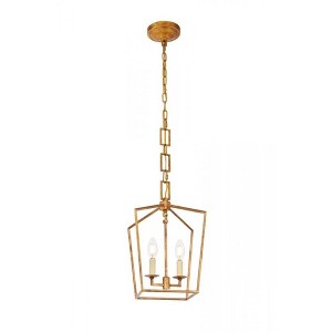 Elegant Lighting Denmark 2 light Golden Iron Pendant - 1 of 4