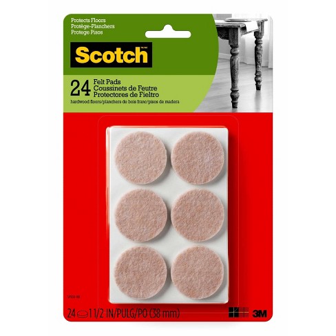 Scotch 1.5 24pk Felt Pads Brown : Target