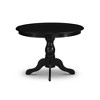 East West Furniture 3 Pc Kitchen Table set - Robust Two 9-Inch Drop Down Leaves Solid Wood Dinette Table & 2 Wooden Seat Dining Chairs,  White - 4 of 4