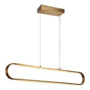 LNC Bourosim 2-Lights 39.4" Modern Luxury Geometric Integrated LED Kitchen Island  Lights, Gold - 1 of 4