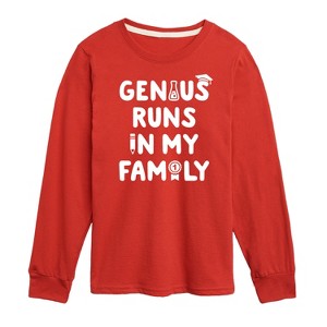 Boys' - Instant Message - Genius Runs In My Family Long Sleeve Graphic T-Shirt - 1 of 4