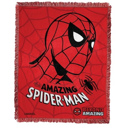 Northwest Spider-Man: Beyond Amazing Woven Jacquard Throw Blanket, 46" x 60", Classic Spidey
