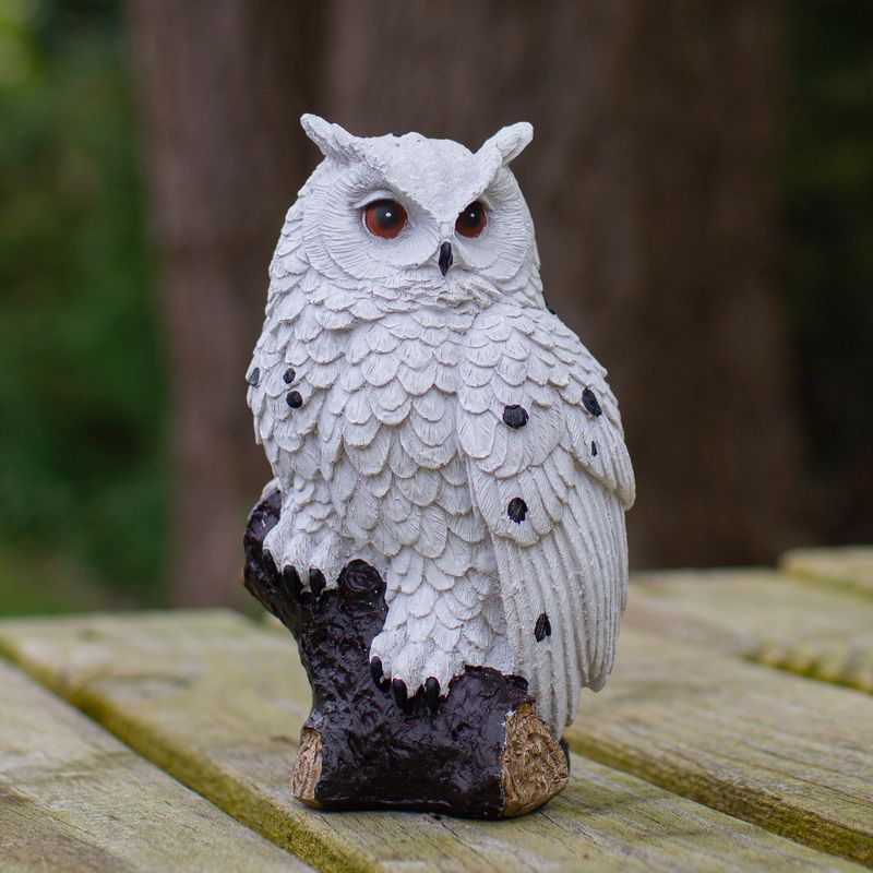 Northlight 6" White Owl Perched on a Branch Outdoor Garden Statue, 2 of 7