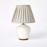Ceramic Table Lamp with Gingham Print Pleated Shade White - Threshold™ designed with Studio McGee