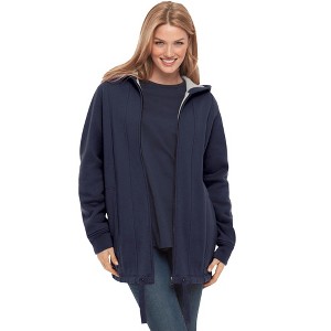 Woman Within Plus Size Thermal Lined Fleece Hoodie - 1 of 3